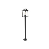 Lutec Kelsey Garden Floor Light with E27 Bulb Holder - Black with Clear Glass
